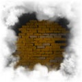 Smoke frame old brick wall dark background Royalty Free Stock Photo
