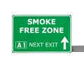 SMOKE FREE ZONE road sign isolated on white Royalty Free Stock Photo