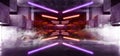 Smoke Future Neon Lights Graphic Glowing Purple Blue Vibrant Virtual Sci Fi Futuristic Tunnel Studio Stage Construction Garage