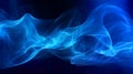 Smoke or gas texture background, abstract blue pattern with soft lines, generative AI Royalty Free Stock Photo