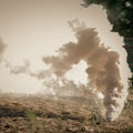 Smoke grenade explosion