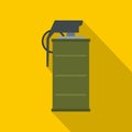 Smoke grenade icon, flat style