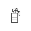 Smoke grenade line icon