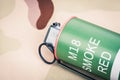 Smoke grenade red color M18,frag explosion Royalty Free Stock Photo