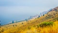 Smoke hanging over Kamloops Lake in central British Columbia Royalty Free Stock Photo