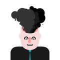 Smoke from head. Open head. Vector Brain blowing. Vector illustration