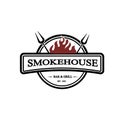 Smoke House vintage logo concept. Logo of Barbecue Royalty Free Stock Photo