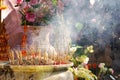 Smoke incense stick asian religious believe smell Royalty Free Stock Photo