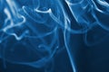 The smoke from the incense sticks. Abstract art. Soft focus. Color of the year 2020 Classic Blue. Royalty Free Stock Photo