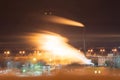 Factory chimney piping smoke or steam into the air pollution. motion of smoke with blur Royalty Free Stock Photo