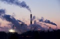 Smoke from industry an early morning Royalty Free Stock Photo