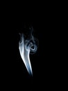 A smoke isolated on a black background