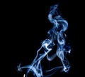 Smoke of joss stickon black background Royalty Free Stock Photo