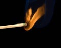 Smoke from a lighted match Royalty Free Stock Photo