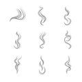 Smoke lines vector set