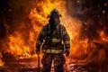 uniform emergency safety fire smoke fighter equipment firefighter rescue fireman. Generative AI.