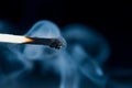 Smoke from a match that was just put out, Royalty Free Stock Photo