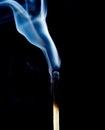 Smoke from a match that was just put out Royalty Free Stock Photo