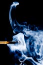Smoke from a match that was just put out Royalty Free Stock Photo