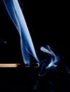 Smoke from a match that was just put out Royalty Free Stock Photo