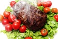 Smoke meat and vegetables Royalty Free Stock Photo