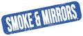 SMOKE & MIRRORS text on blue grungy stamp sign