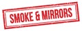 SMOKE & MIRRORS text on red grungy vintage stamp Royalty Free Stock Photo