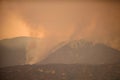 Smoke in the mountains of California. Fires and air pollution.