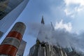 Smoke on new york saint patrick cathedral Royalty Free Stock Photo