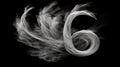 Monochromatic Smoke Drawing Of Number 36 With Flowing Textures