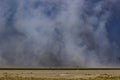 Smoke over runway at Stead Airport in Nevada, USA Royalty Free Stock Photo