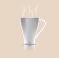 Smoke over warm cup of coffee. Hot design Royalty Free Stock Photo