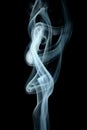 The smoke by paper burn on black background Royalty Free Stock Photo