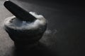 Smoke in pestle and mortar Royalty Free Stock Photo