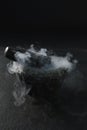 Smoke in pestle and mortar Royalty Free Stock Photo