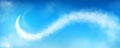 Smoke plain trail, jet cloud speed line in air Royalty Free Stock Photo