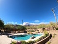 Smoke plume from huge Arizona wildfire - Catalina Mountains, Tucson Royalty Free Stock Photo