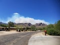 Smoke plume from huge Arizona wildfire - Catalina Mountains, Tucson Royalty Free Stock Photo