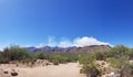 Smoke plume from huge Arizona wildfire - Catalina Mountains, Tucson Royalty Free Stock Photo