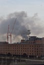 Smoke plumes above Liverpool city centre from huge fire