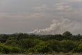 Smoke pollution in Mexico on the Texas border Royalty Free Stock Photo