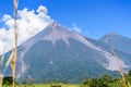 Smoke puffs from Fuego volcano