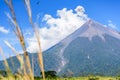 Smoke puffs from Fuego volcano