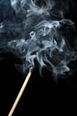 Smoke Rising from Burnt Out Match Stick Royalty Free Stock Photo