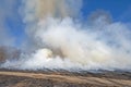 Smoke Rising From Controlled Prairie Burn