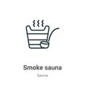 Smoke sauna outline vector icon. Thin line black smoke sauna icon, flat vector simple element illustration from editable sauna Royalty Free Stock Photo