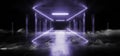 Smoke Sci Fi Neon Modern Futuristic VIbrant Glow Purple Violet Laser Show Stage Track Path Entrance Gate Underground Garage Hall