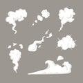 smoke set special effects template. Cartoon steam clouds, puff, mist, fog, watery vapour or dust explosion. Royalty Free Stock Photo