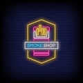 Smoke Shop Neon Signs Style Text Vector