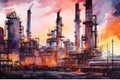 Refinery energy industrial pollution factory production smoke